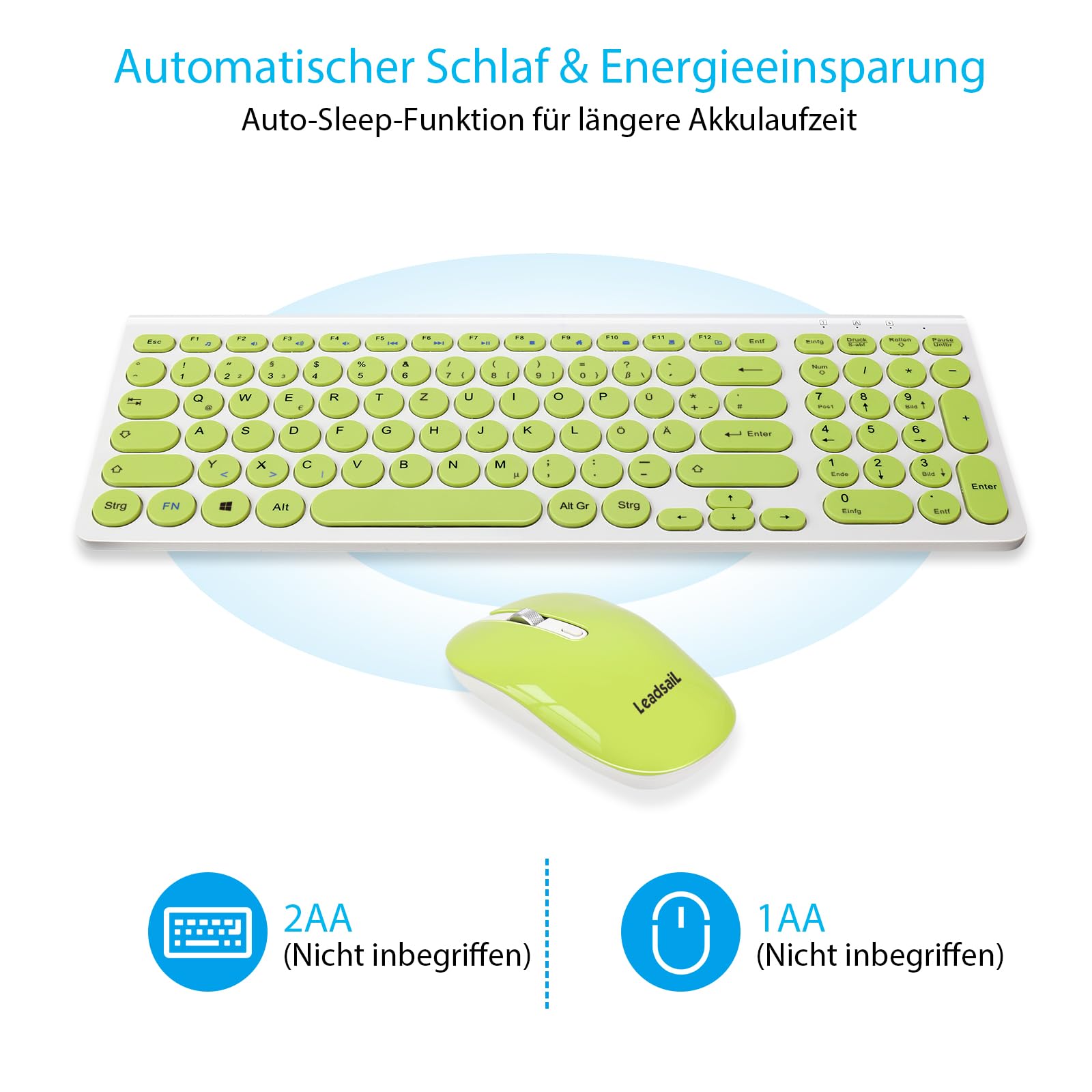 Armor RF800 draadloos gamingtoetsenbord-muis QWERTZ DE-indeling 24 G RGB draadloos