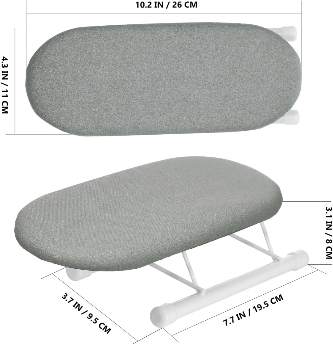 VICASKY Mini Ironing Board Portable Household Tabletop Sleeve for Space-Saving Travel Dorm Room Use Design Lightweight Sleeves Compact Folding Table Non-Slip Feet Home