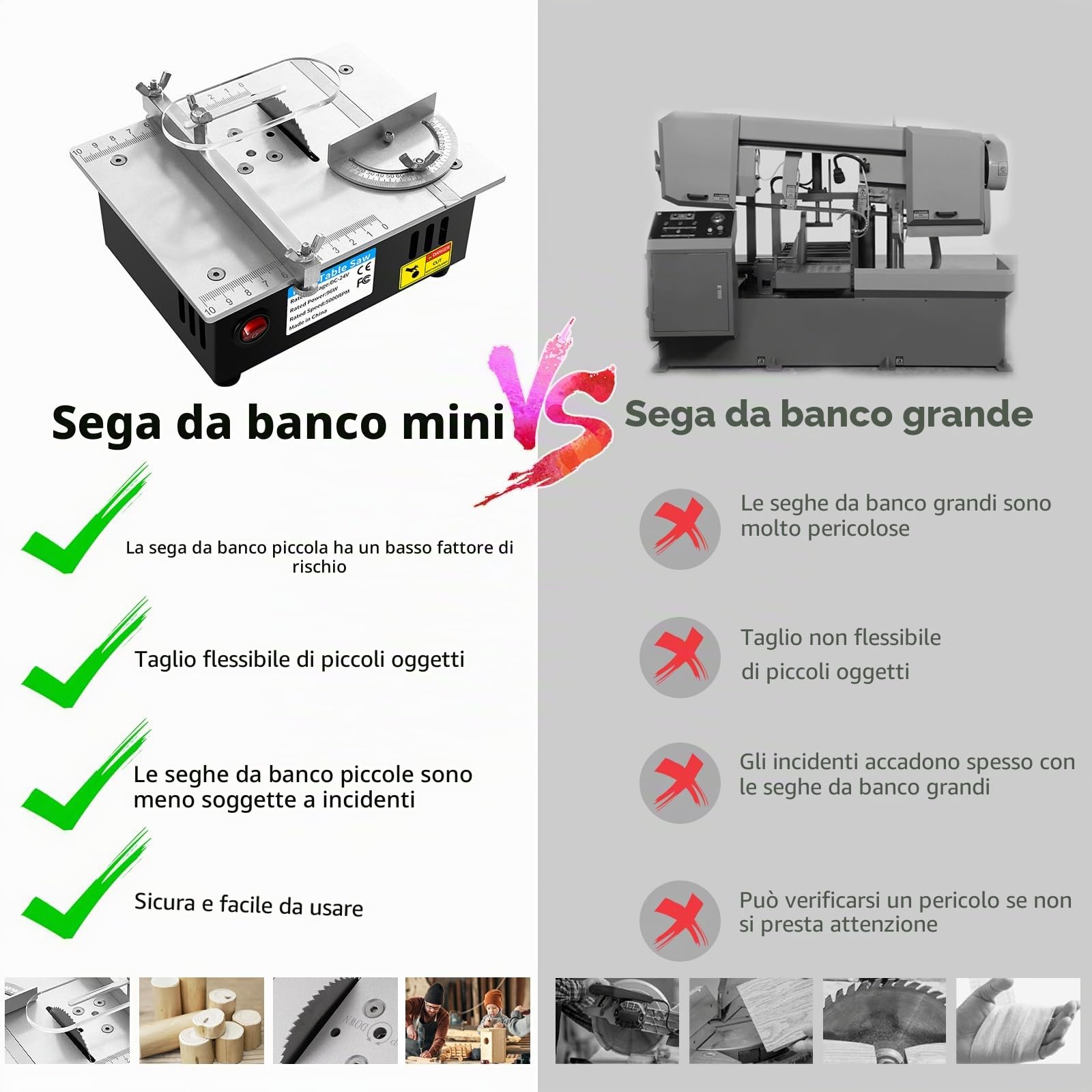 Mini Sega Circolare Da Tavolo, 5000Rpm 7 Velocità Regolabili Mini Sega Da Tavolo Banco Seghe Circolare Per Legno, Sega Da Taglio Di Precisione Portatile Multifunzionale Per Legno, Modellismo