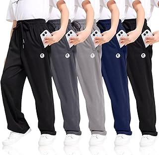 Mega Value 5-Pack Boys Athletic Mesh Joggers with Secure Zip Pockets