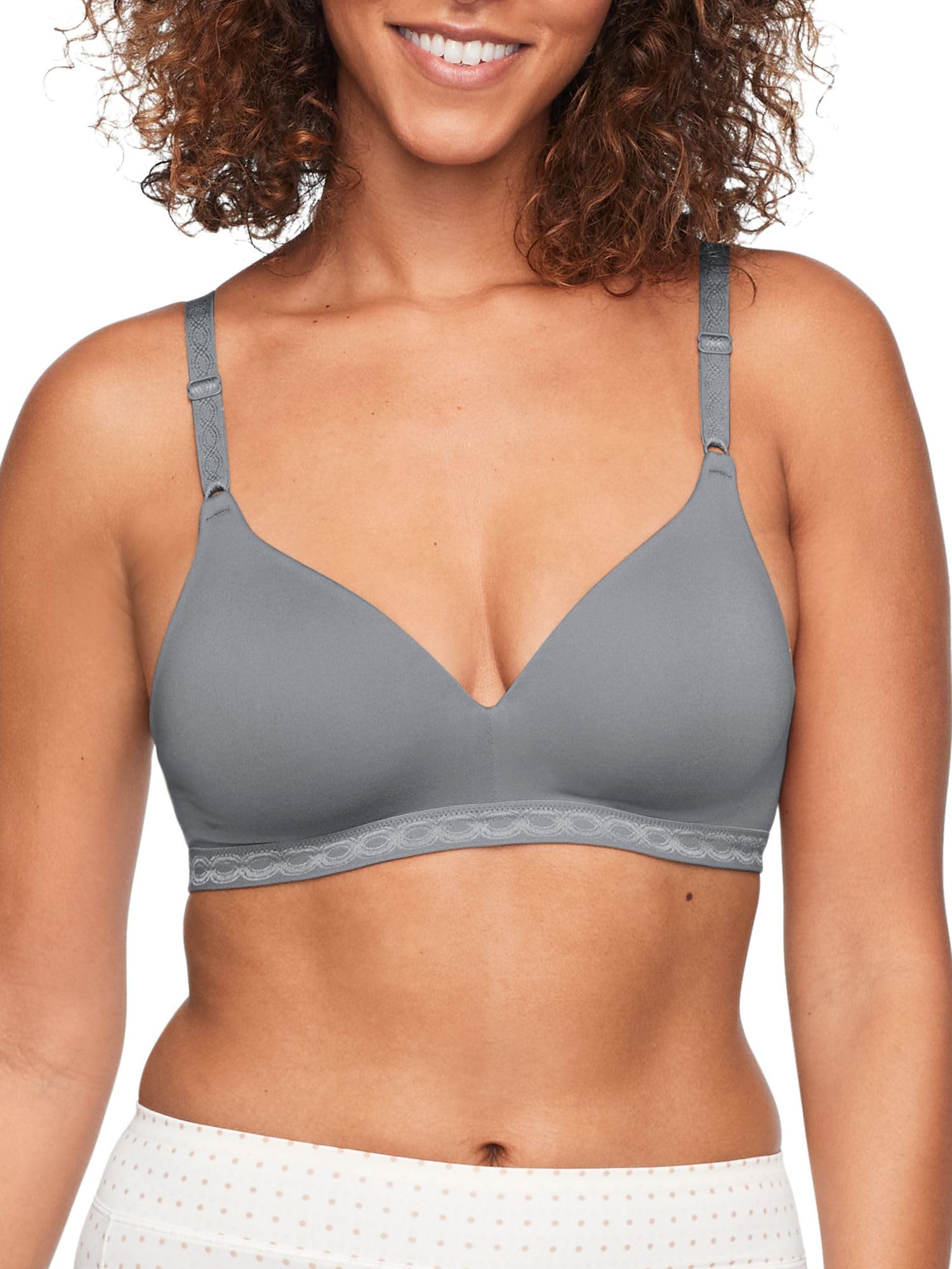 Warner's Women's Graphite Gray Blissful Benefits Super Soft Wireless Lightly Lined Comfort Bra Rm1691w, 34D