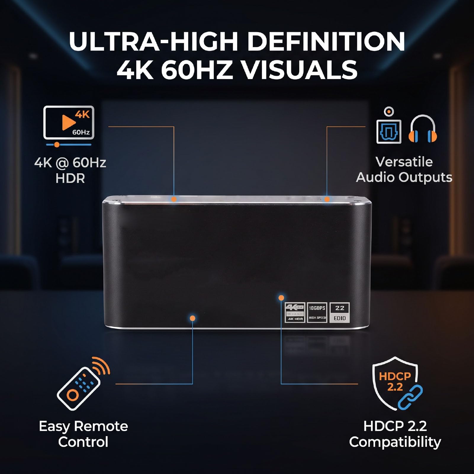 Sxhlseller Zestaw 2 Przełączników 4K HDMI z Koncentratorem Zdalnego