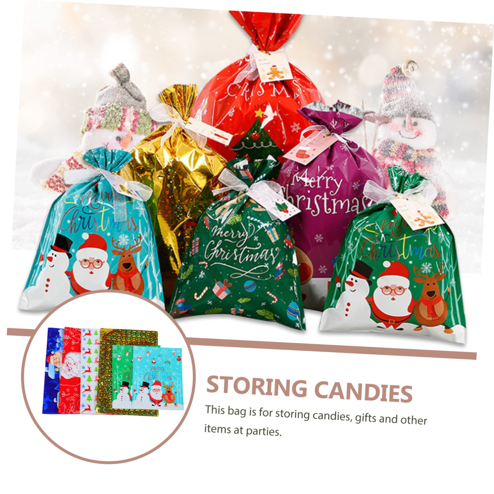 Beaupretty 3 Ensembles de Noël christmas bonbon noel confiserie noel de fête mini bonbons de pochette de noël pochette de s de feuille d'aluminium