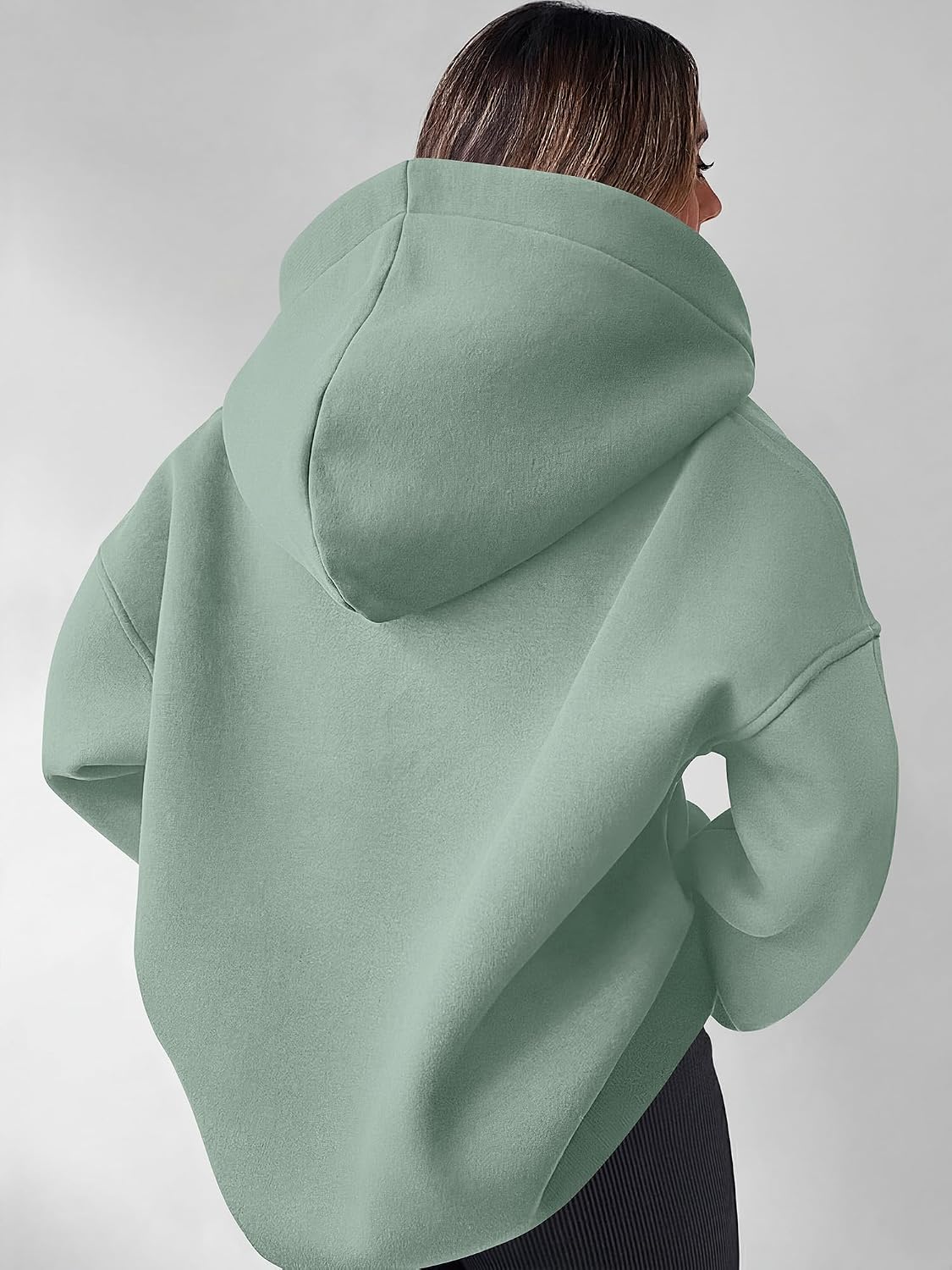 ANRABESS Womens Oversized Quarter Zip Hoodies | Comfy FLeece Long Sleeve Sweatshirts ，Casual Loose Fit ，Fall Fashion Clothes， Daily，Workout & Travel