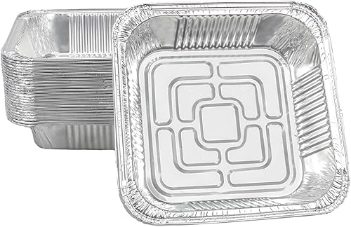 Miniatura 9 de Forros cuadrados antiadherentes desechables de papel de aluminio para freidora de aire, 50 unidades, caja de aluminio a prueba de aceite, también