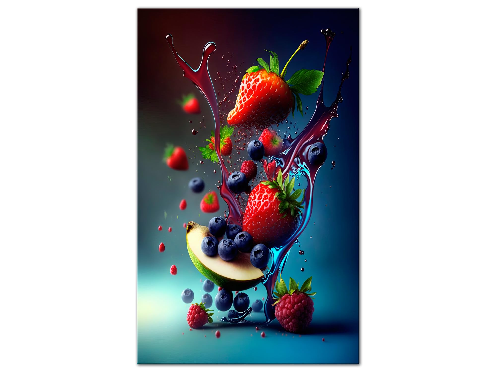 DECLINA, tableau moderne, cadre mural, impression sur verre acrylique, cadre design léger, tableau déco fraîcheur de fruits, art mural contemporain, décoration intérieure élégante, 30x50 cm