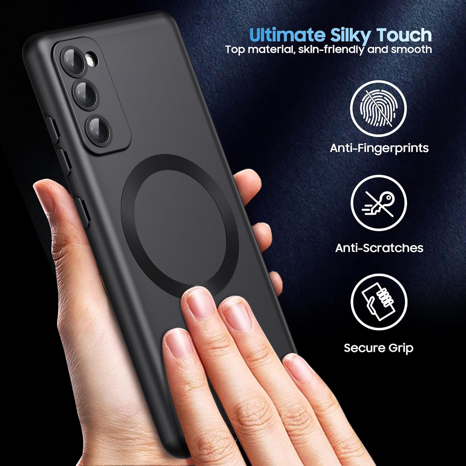 Magnetic for Samsung Galaxy S20 FE 5G Case 【Compatible with MagSafe】【Built-in Camera Lens Protector】 Slim Soft TPU Shockproof Phone Shell (Black) - Image 6