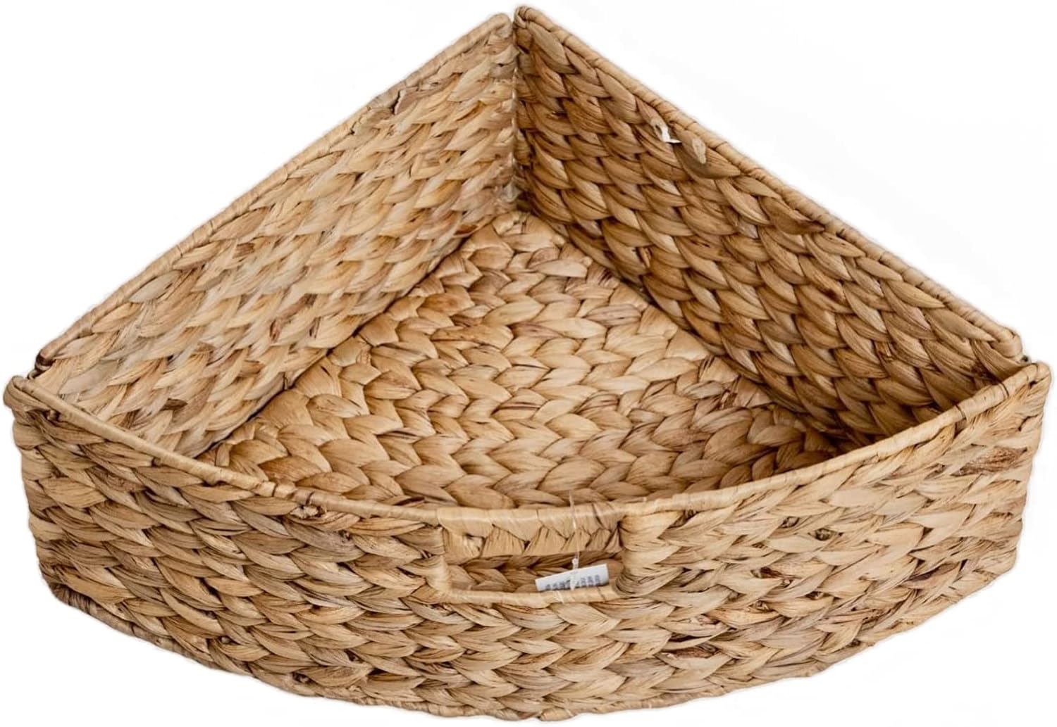 eHemco Hampton Meadows 3 Tier X-Side Corner Table Storage Cabinet with 3 Wicker Baskets, Black