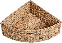 Vista 33 de Hampton Meadows - Armario de almacenamiento de mesa esquinera de 3 niveles en X con 3 cestas de mimbre, nogal