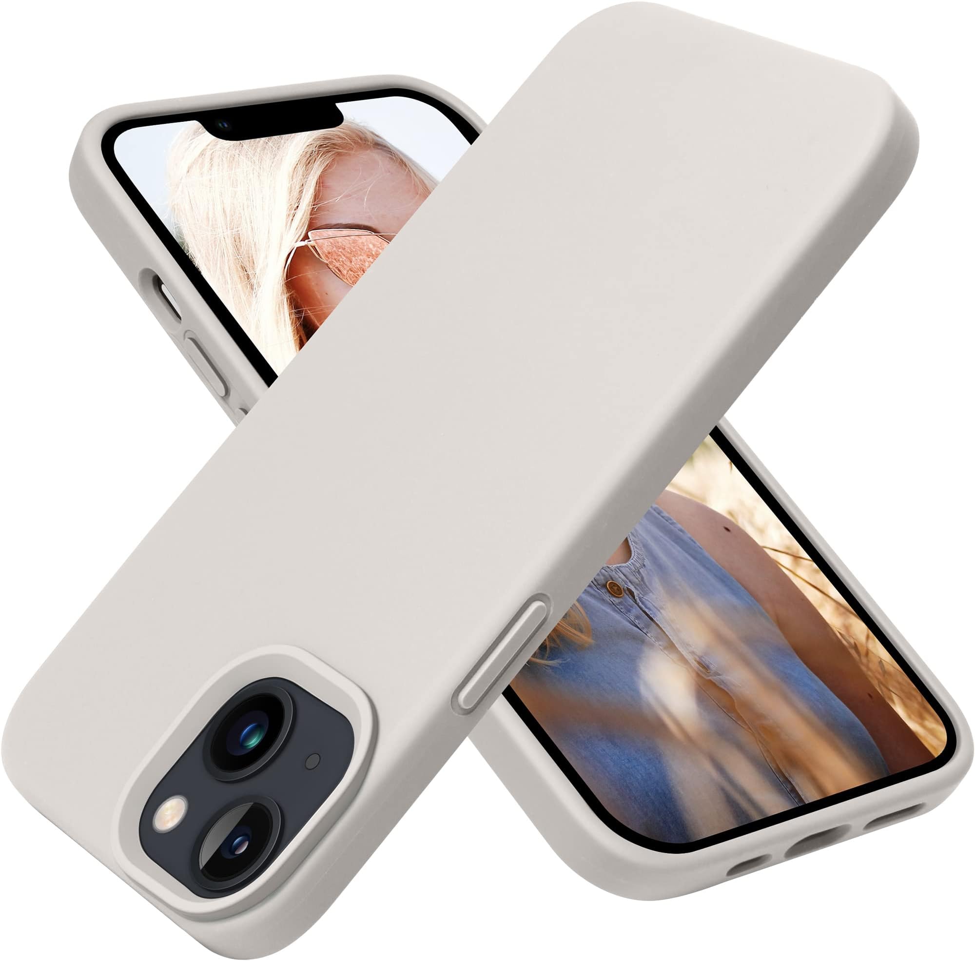 Designed for iPhone 13 Case, Silicone Shockproof Slim Thin Phone Case for iPhone 13 6.1 inch Stone