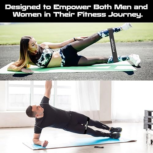 Miniatura 5 de FITNATION Juego de bandas de resistencia, versátiles bandas de ejercicio de látex para entrenamientos en casa y gimnasio, equipo de entrenamiento