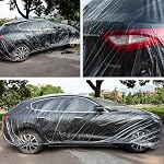 Disposable Car Cover 3 Pack Clear Plastic Car Cover Universal Rain Dust Garage Cover with Elastic Band Medium (12' x 22')