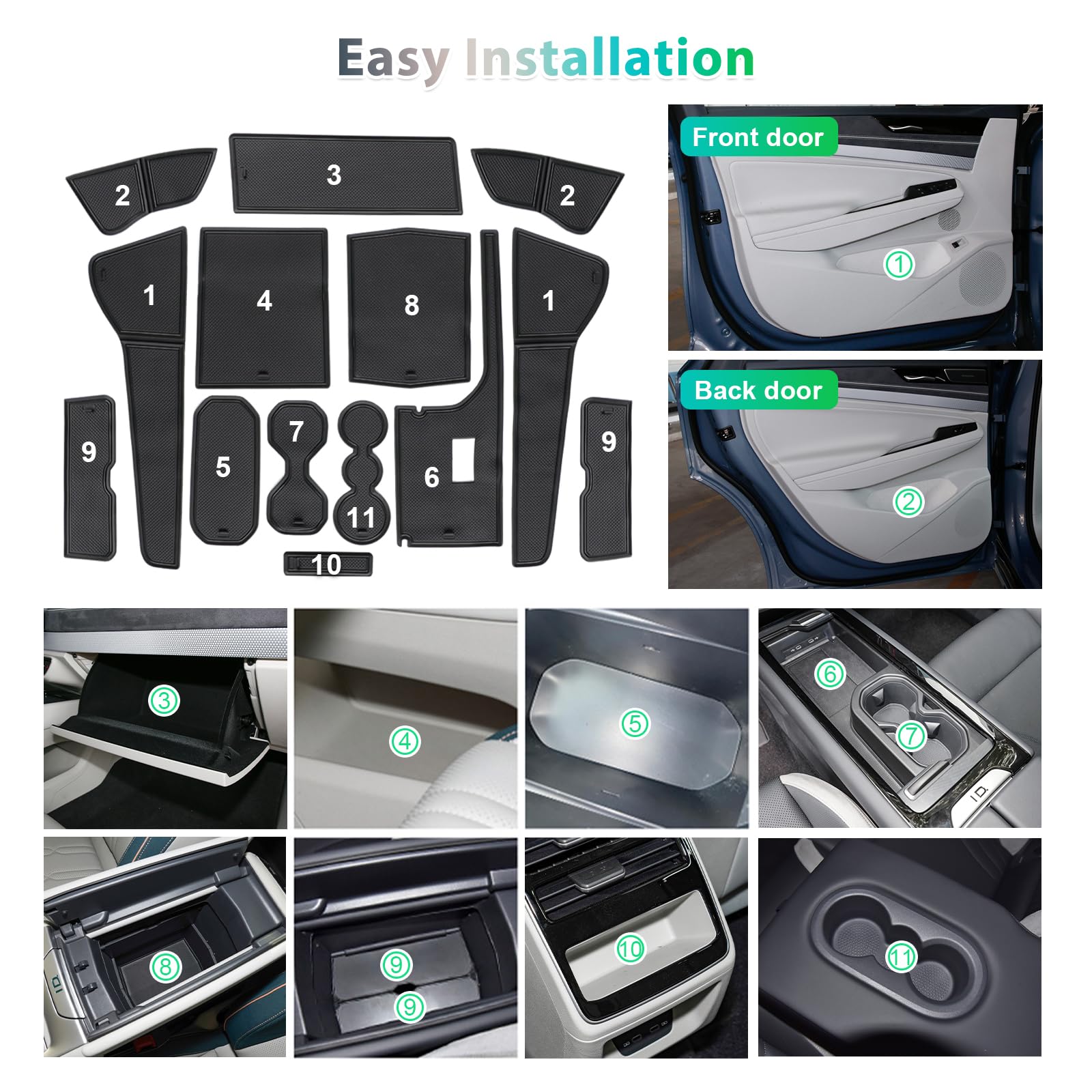 GAFAT Compatibile con VW ID.4 2021-2024 2025, tappetino