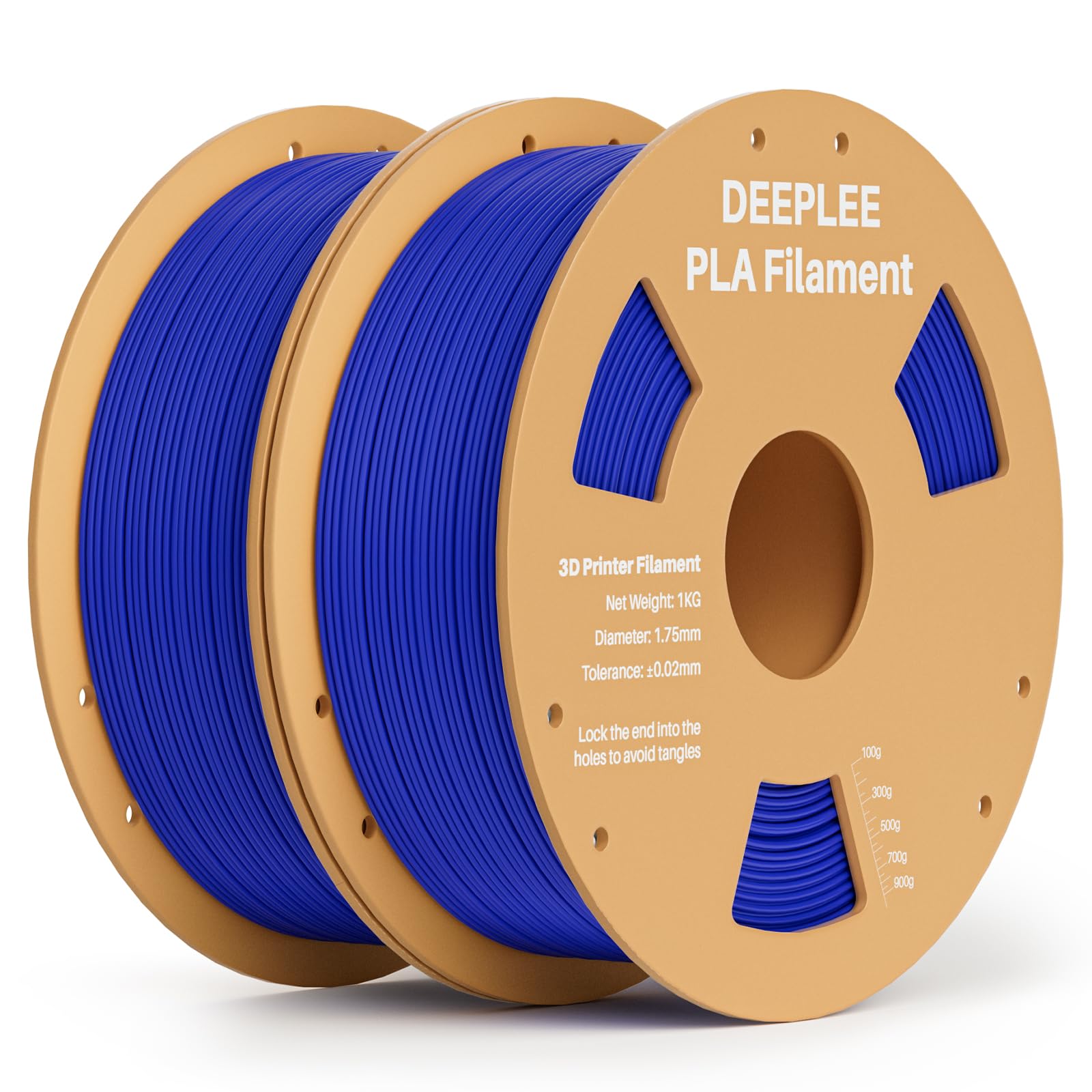 PLA 1.75mm 3D Printer Filament, 2kg Dark Blue | Dimensional Accuracy +/- 0.02mm, Neatly Wound, No Clogging, Vacuum Package, Fits for Most FDM 3D Printers, Cardboard Spool
