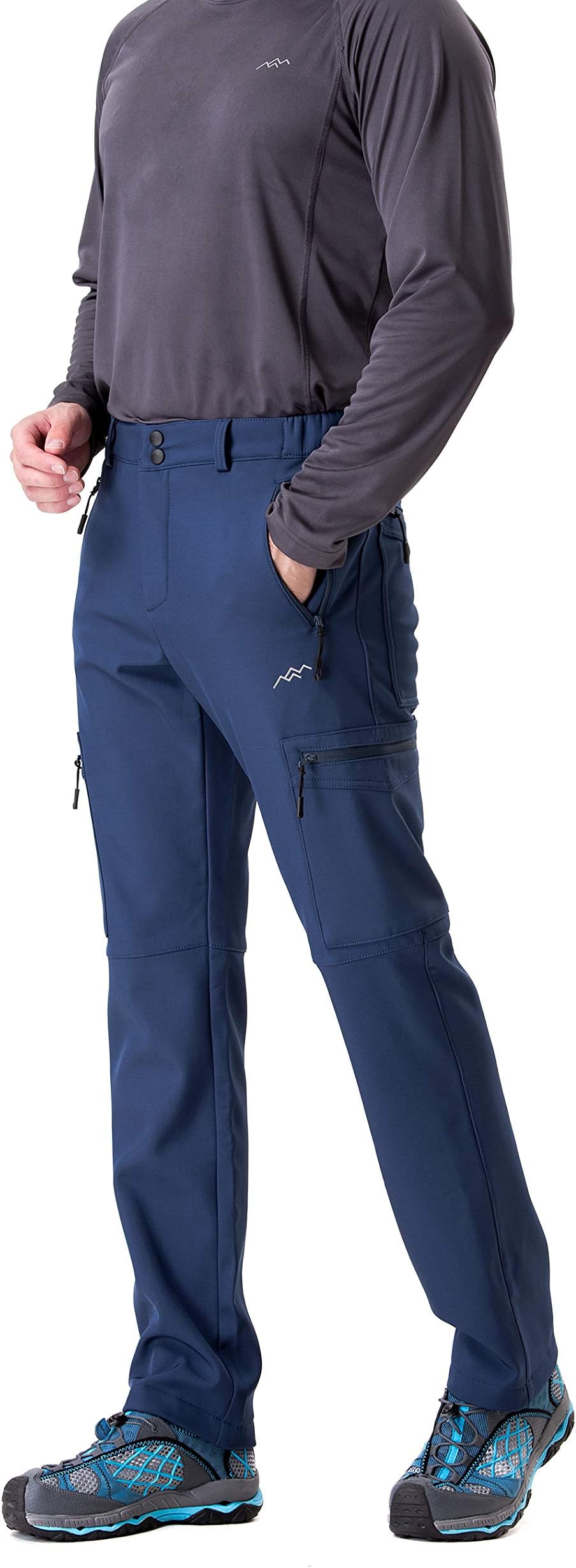 TRAILSIDE SUPPLY CO.Men's Fleece Lined Insulated Pants Softshell Pants,Water and Wind-Resistant