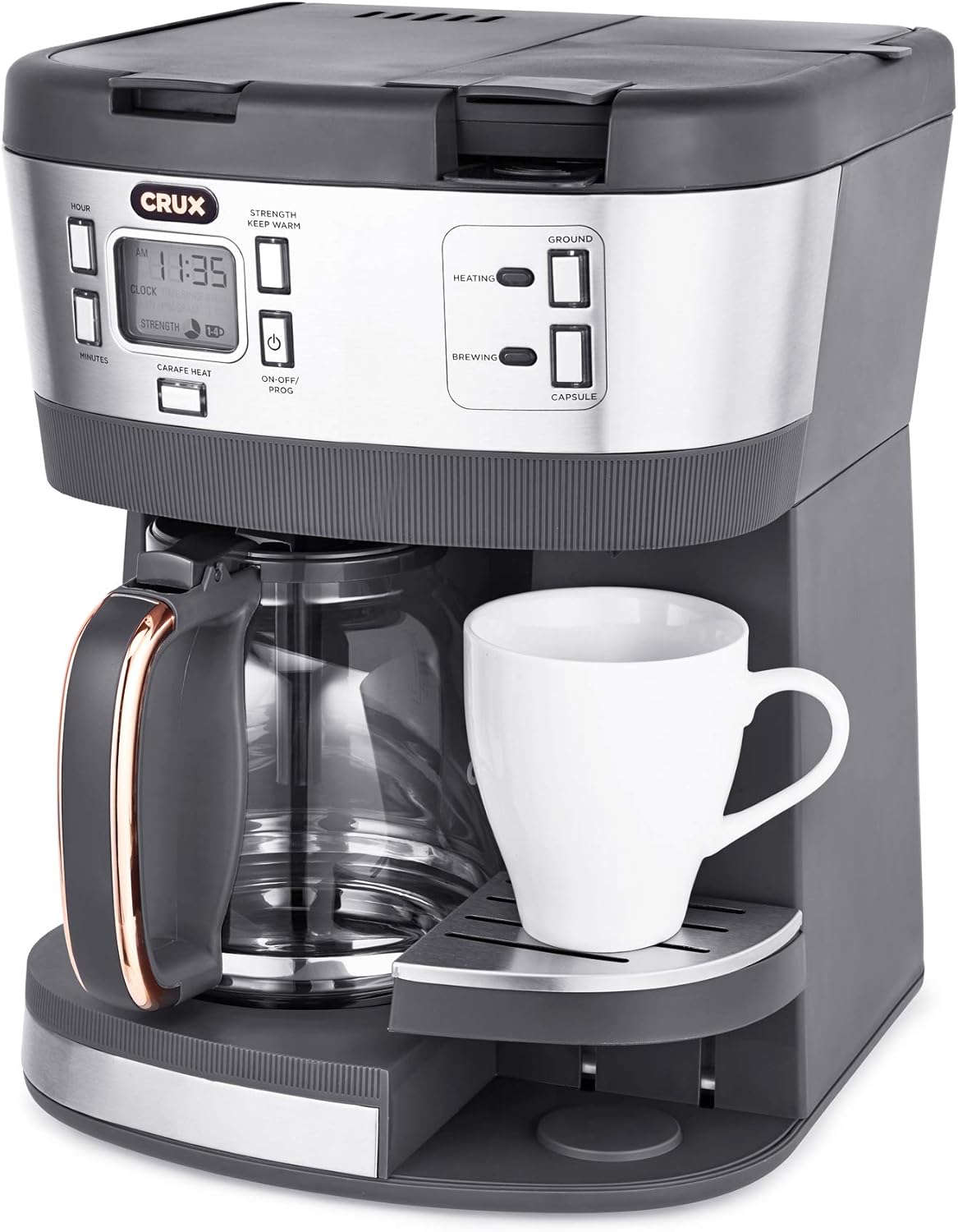 CRUX (14813) Triple Infusion Brew Programmable Coffee Maker
