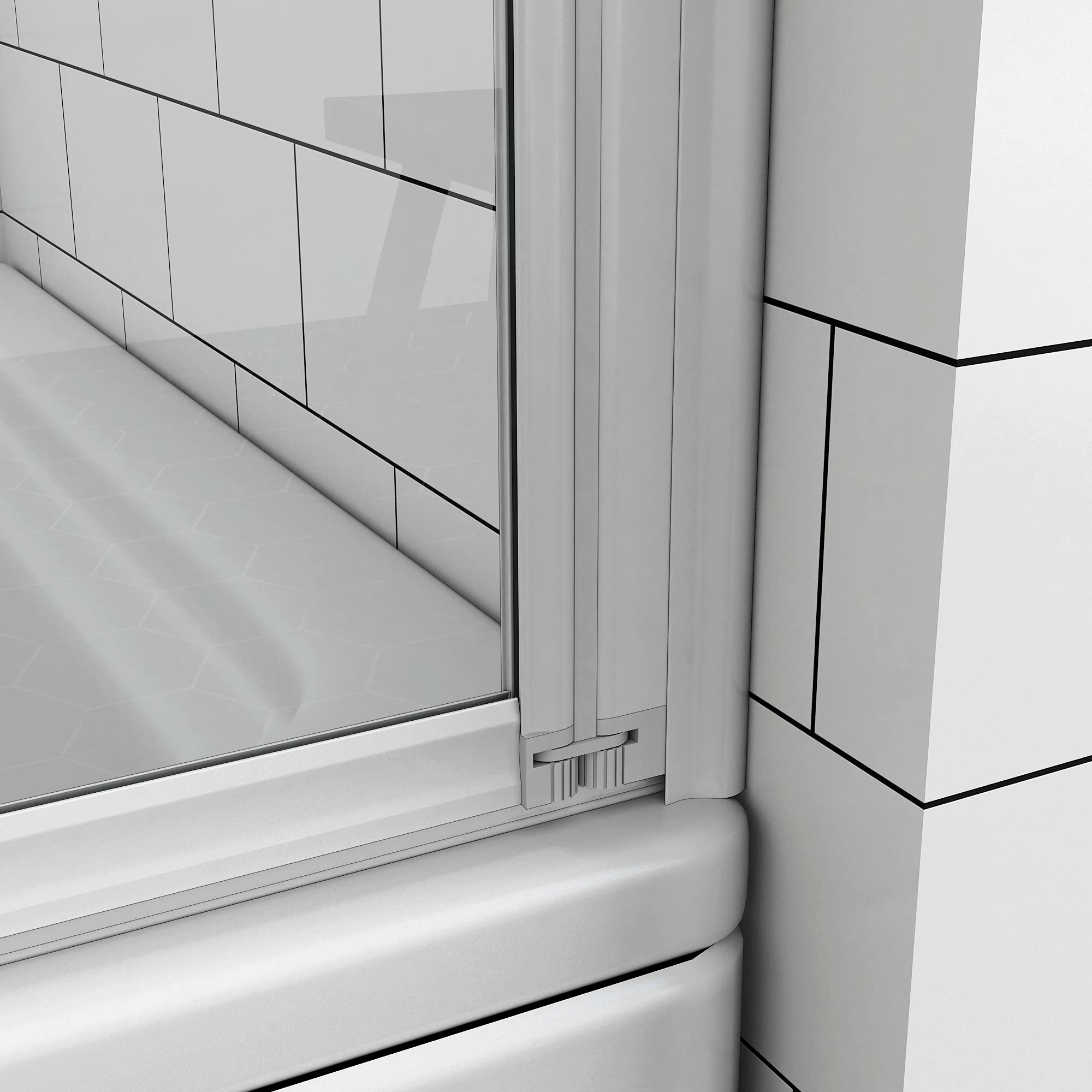 Ducha Casa 140x100cm Mampara de bañera plegable, Perfil de aluminio mate, Cristal 4mm templado