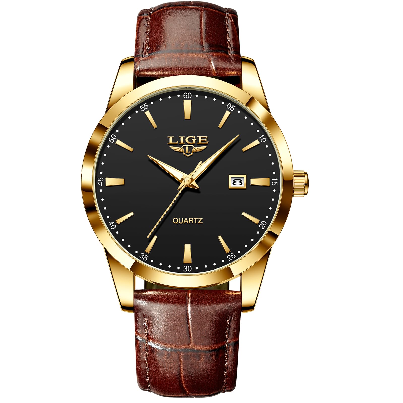 Lige herenhorloge met chronograaf, analoog kwartshorloge