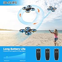 TEEROK T20 Mini Drón Gyerekeknek - RC Quadrocopter 3 Akkumulátorral, Magasságtartással, Fejnélküli Móddal, 3D Flip Funkcióval - Távirányítós 6