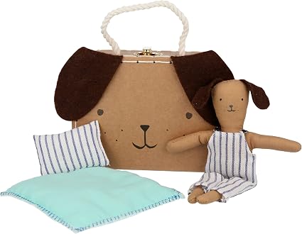 Meri Meri Stripy Puppy Mini Suitcase Doll