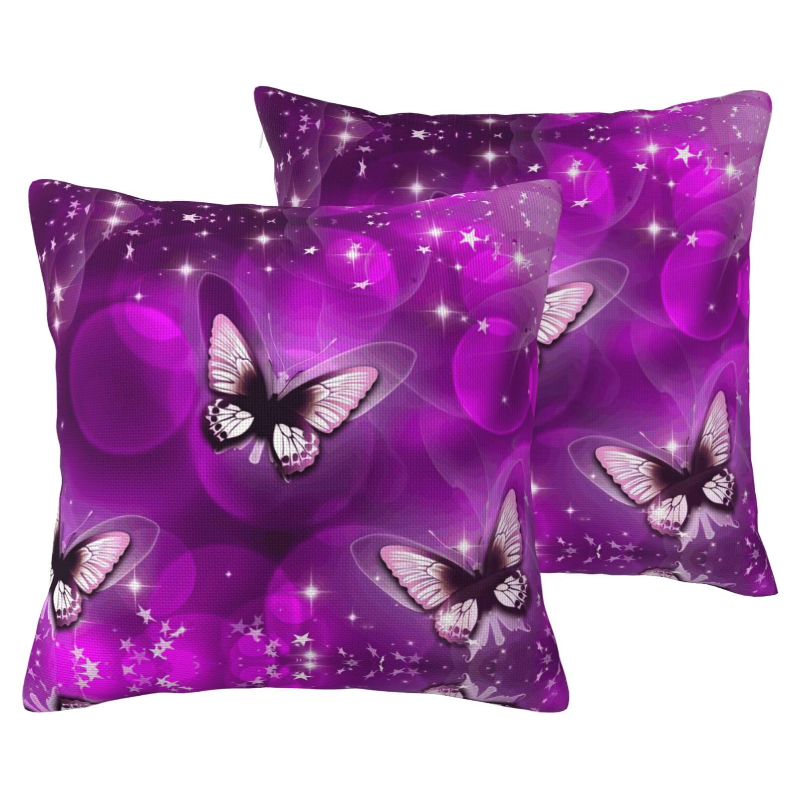 Housse de coussin papillon coloré pour déco de salon