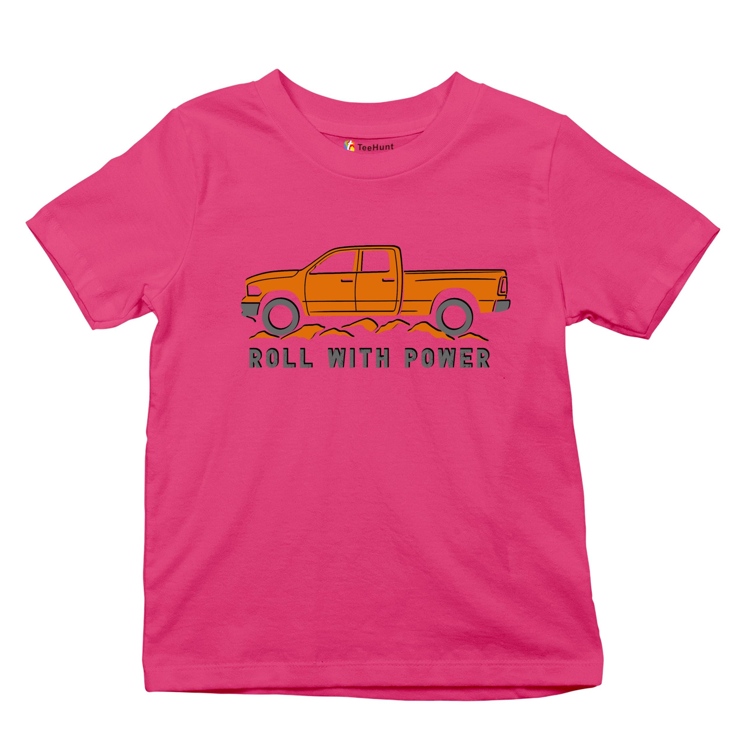 Tee Hunt Roll with Power Pickup Truck Youth Short Sleeve T-Shirt