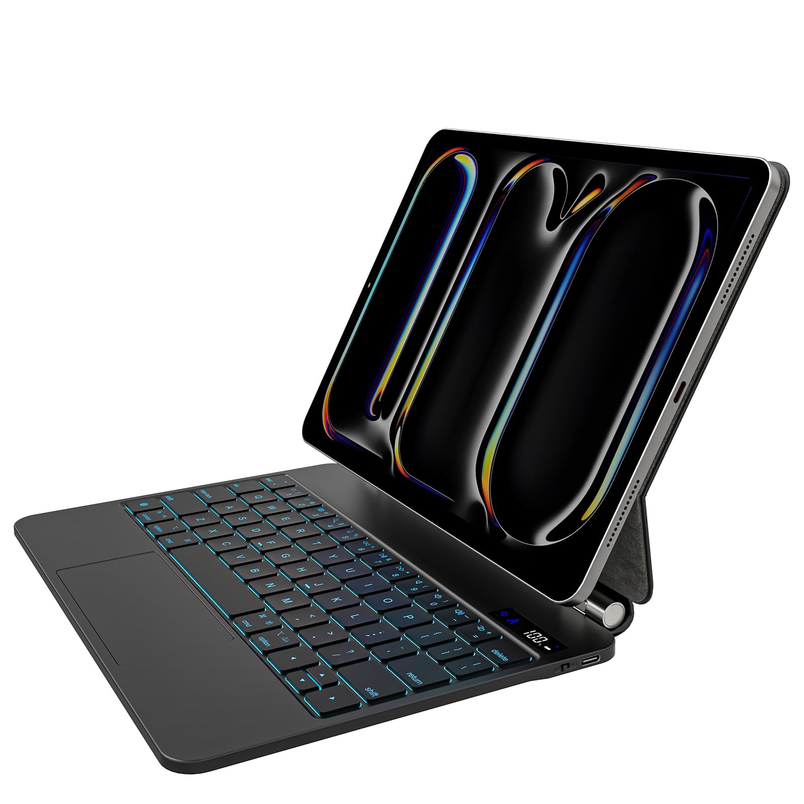 Keyboard Case for iPad Pro 11 inch 2024 & iPad Pro M4 - Magic Keyboard with Trackpad, Easy-Set Magnetic Stand, 7-Color Backlit, Auto Sleep/Wake up, A2836, A2837 iPad Floating Keyboard