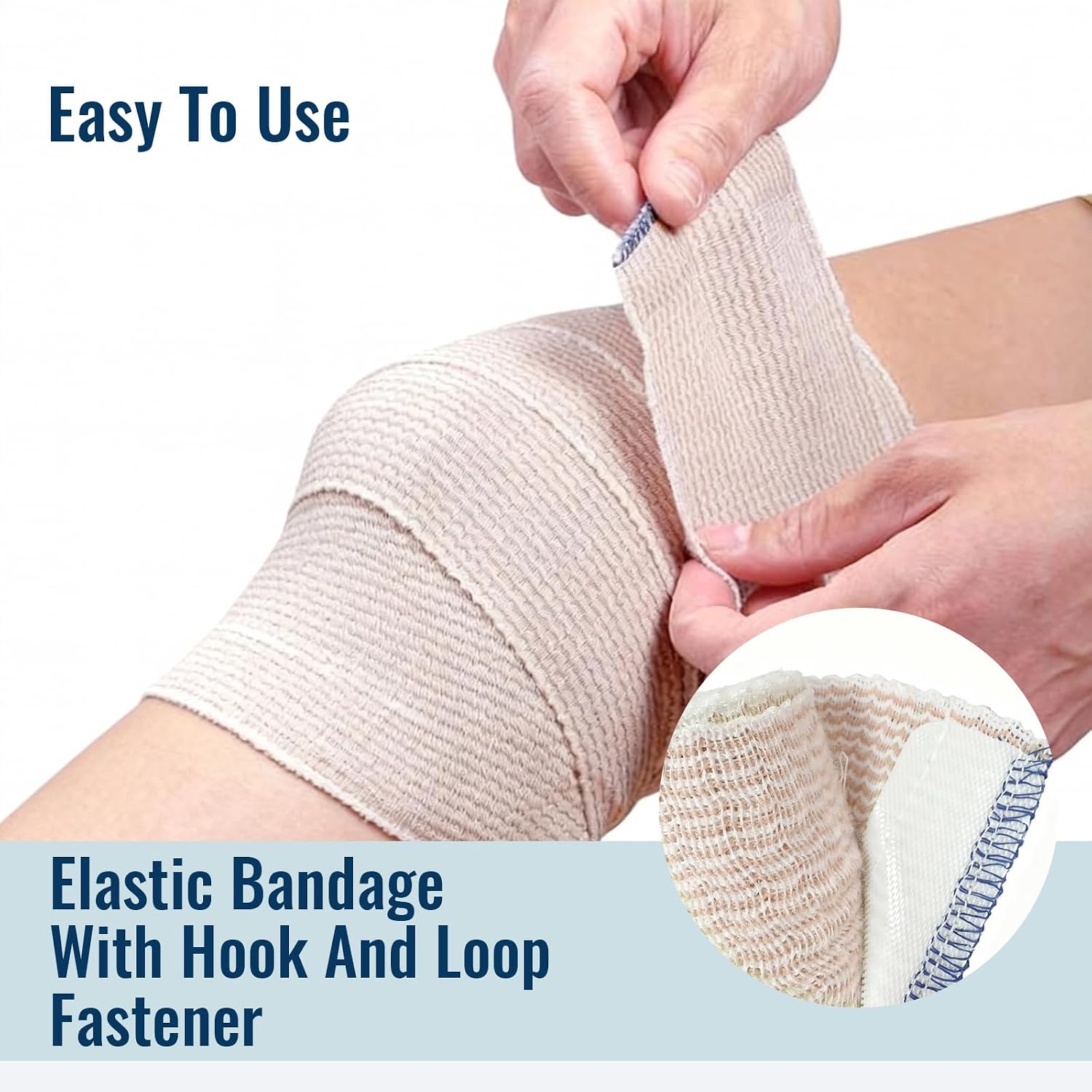 Premium Elastic Bandage Wrap,2 Pack 3",Compression Bandage for Legs, Ankle, Knee,Foot,Body,Support & First Aid for Sports,Cotton Latex-Free Compression Bandage with Dual Touch Closure