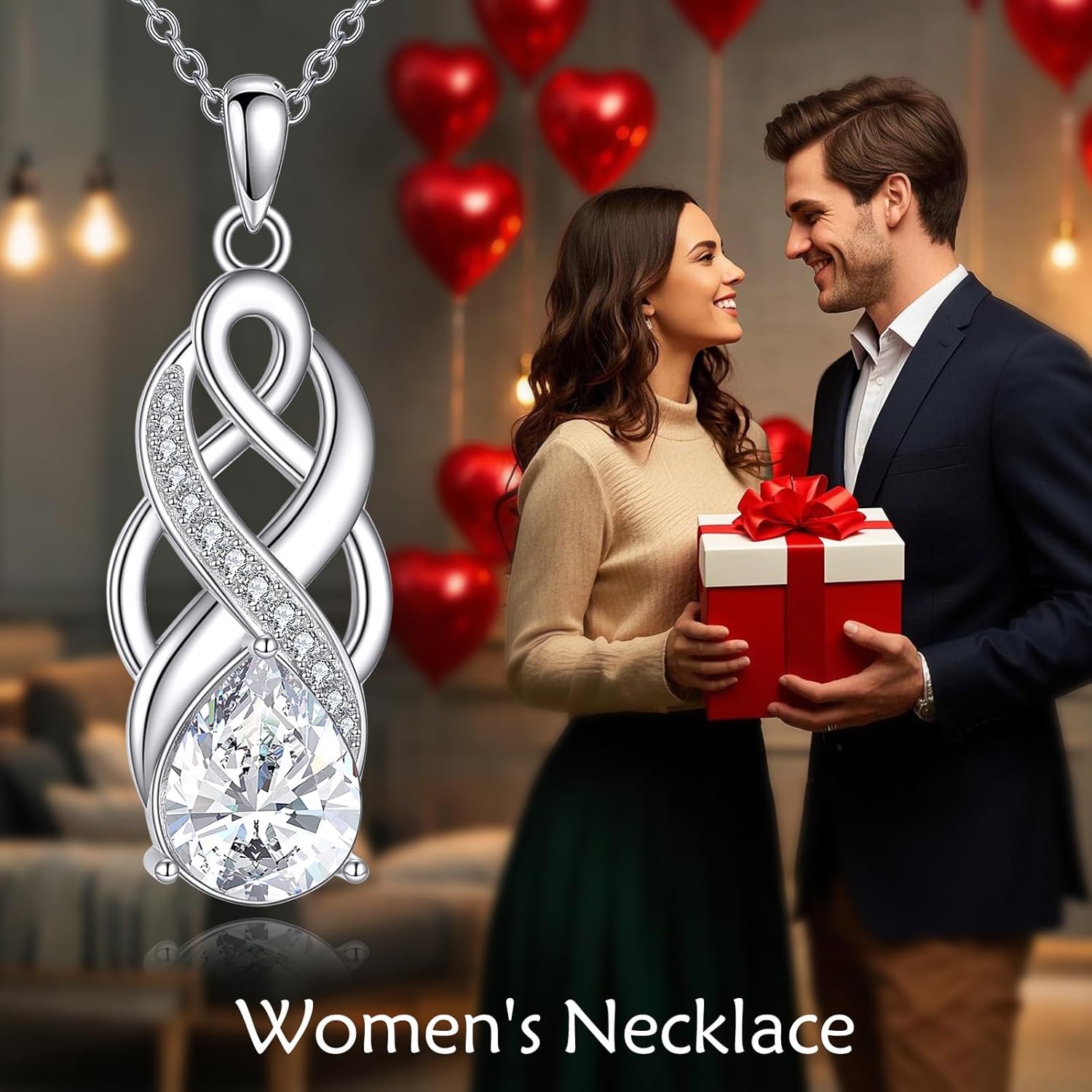 7mm Black/White Freshwater Pearl Pendant Necklaces Celtic Pendant Necklaces S925 Sterling Silver for Women, Anniversary Irish Celtic Knot Jewelry Present for Wife, Birthday Gifts for Women - Image 6