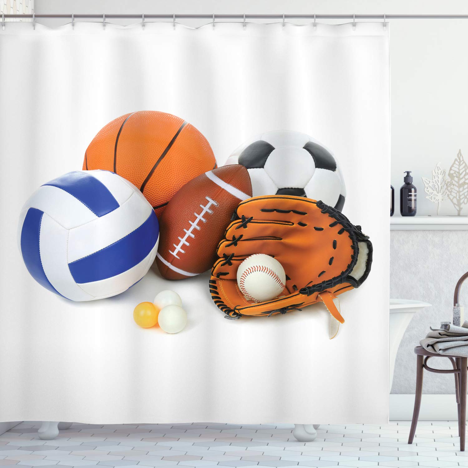 Sports Themed Shower Curtains Curtains & Drapes