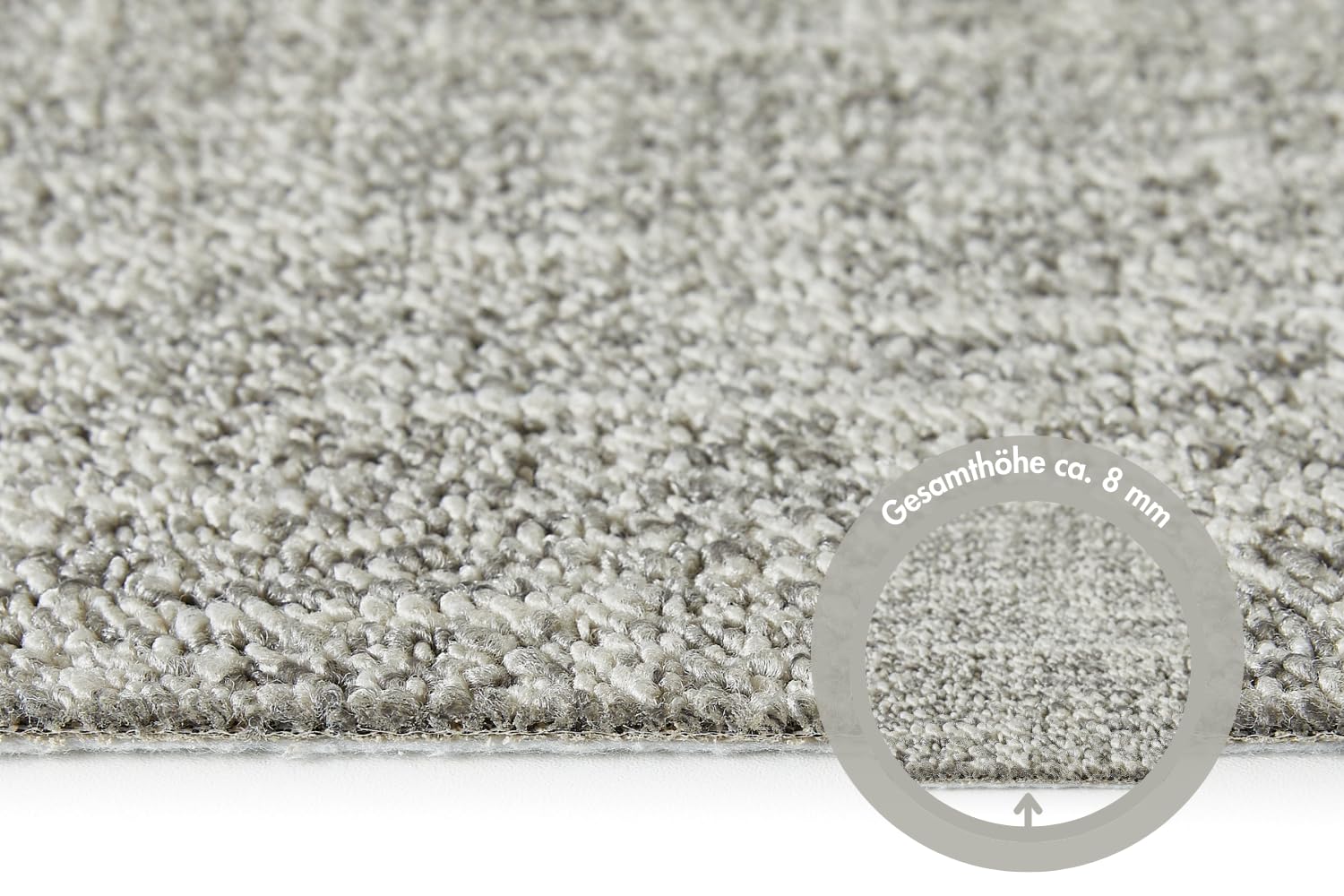 andiamo Teppichboden Meterware Joe - Auslegware Bodenbelag zuschneidbar und einfach zu verlegen - Teppichbelag aus Polypropylen 6mm Gesamthöhe Grau-beige 400 x 700 cm