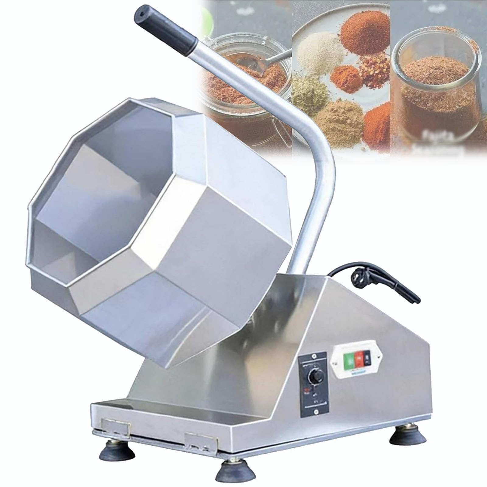 Octagonal Seasoning Mixer, Commercial Food Tumbler, Blender granulatu ze stali nierdzewnej, mieszanie elektryczne, łatwe do czyszczenia i obsługi cukru, marynaty mięsa i materiał