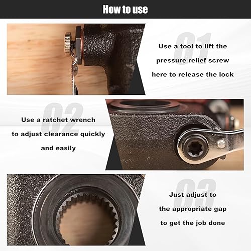 Miniatura 6 de RULLINE Juego de herramientas de liberación automática de ajuste de holgura de 2 piezas para ajuste del sistema de frenos de aire, incluye