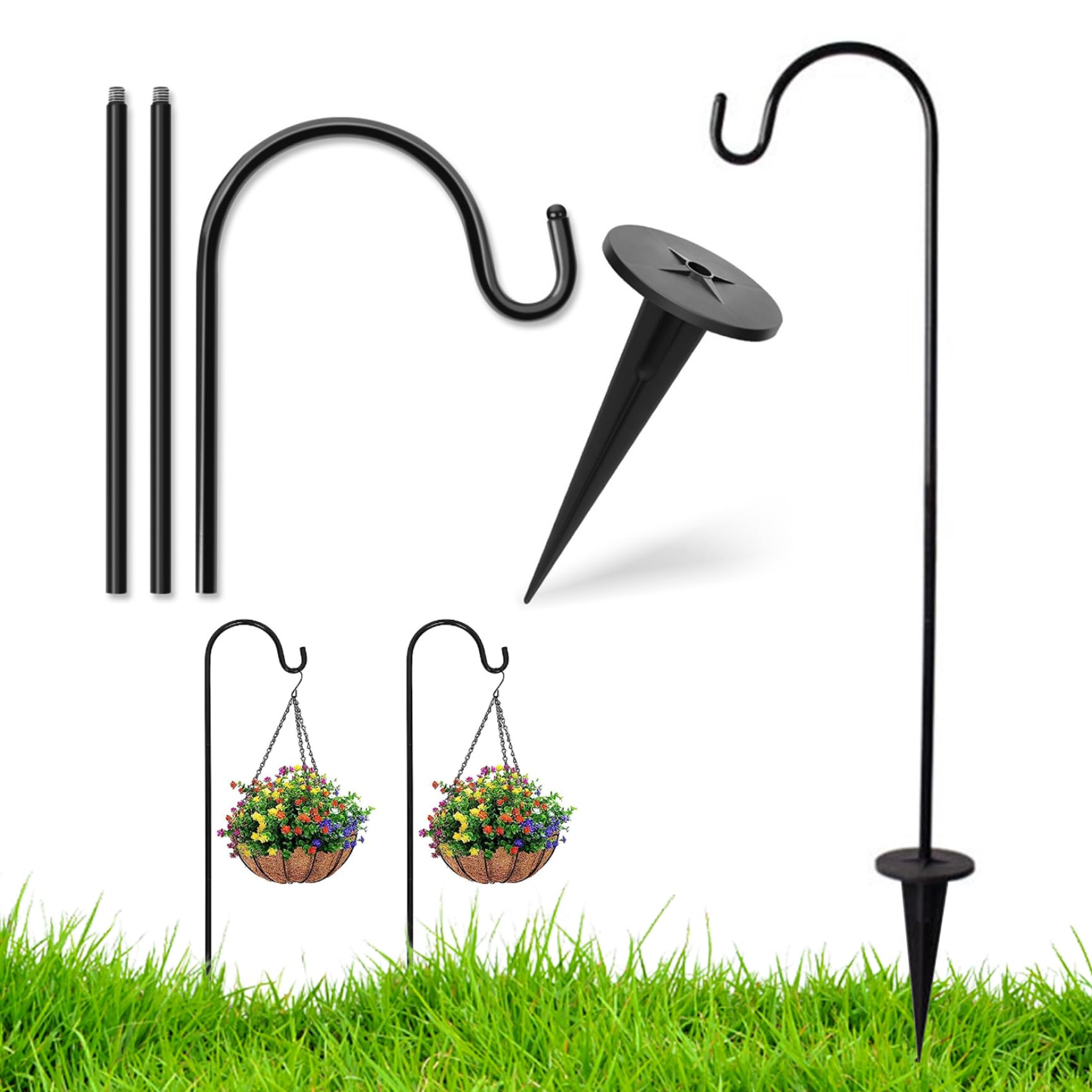 Crochets de berger en fer pour suspendre les lanternes et sublimer vos allées de jardin