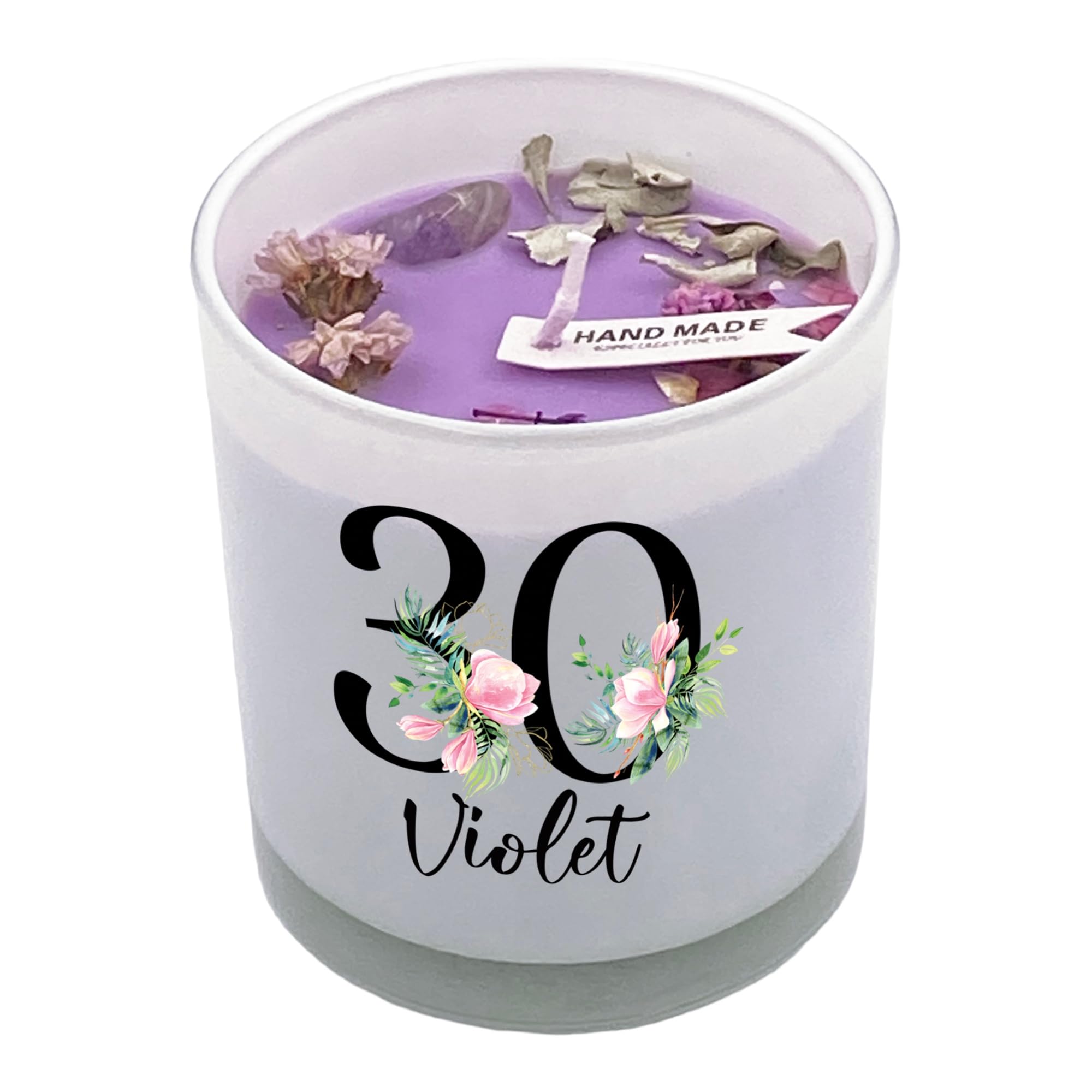 Personalised Gift for 30th Birthday Candle Boxed Floral Variety of Fragrances (Lavender)