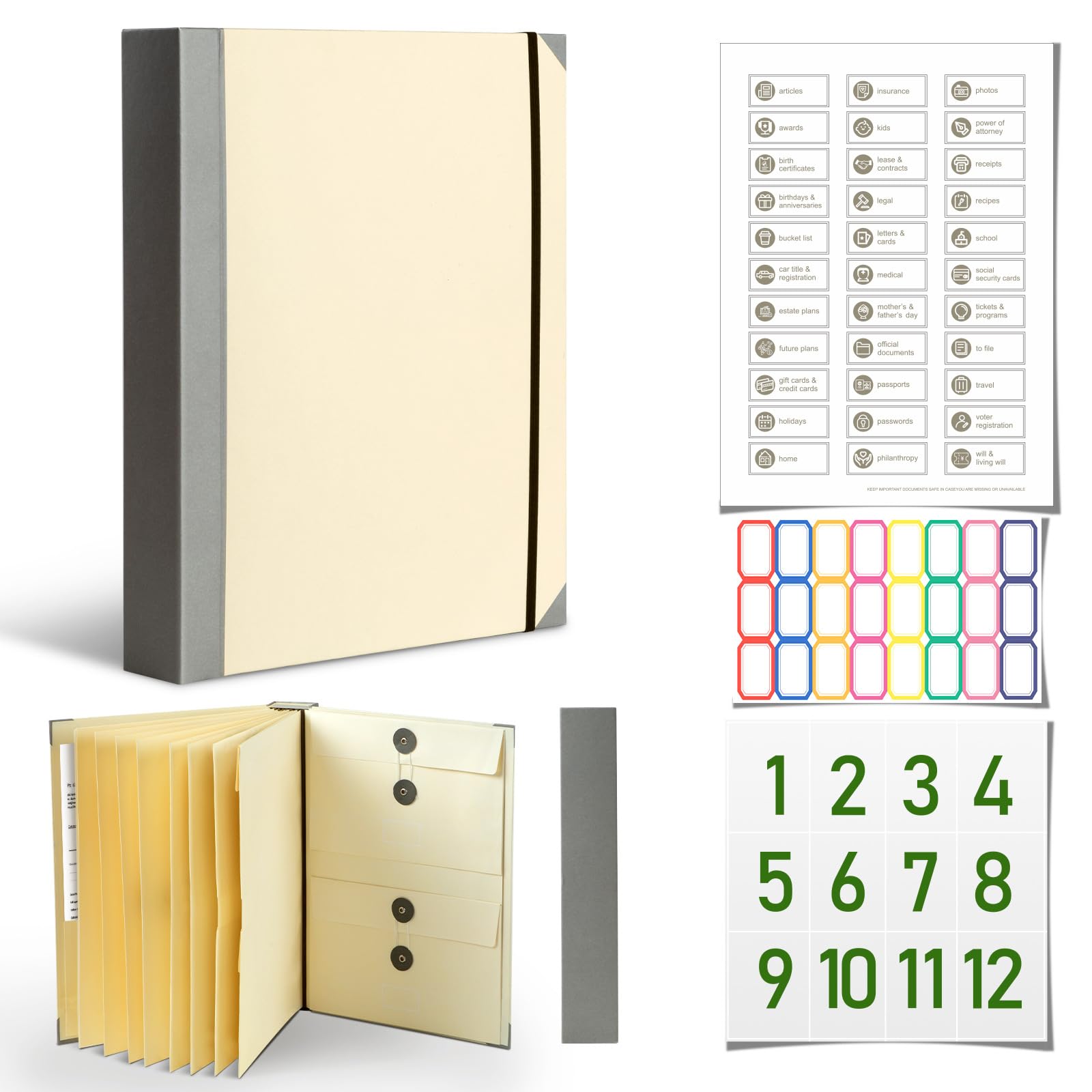 Nevarium Cartella Capitolo finale - Organizer per documenti importanti (Beige)