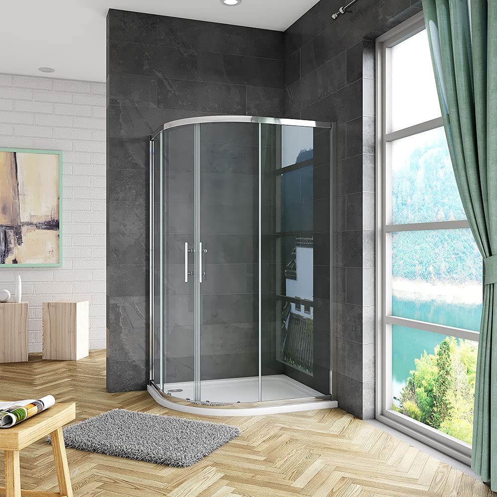 900x760x1850mm Quadrant Shower Enclosure Cubicle 6mm Glass Sliding Door