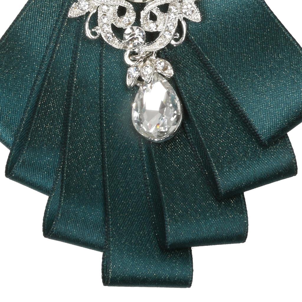 Papillon da uomo per matrimonio, festa, ballo, nastro Diamand Neckwear verde, verde scuro, 12 x 8,5 cm
