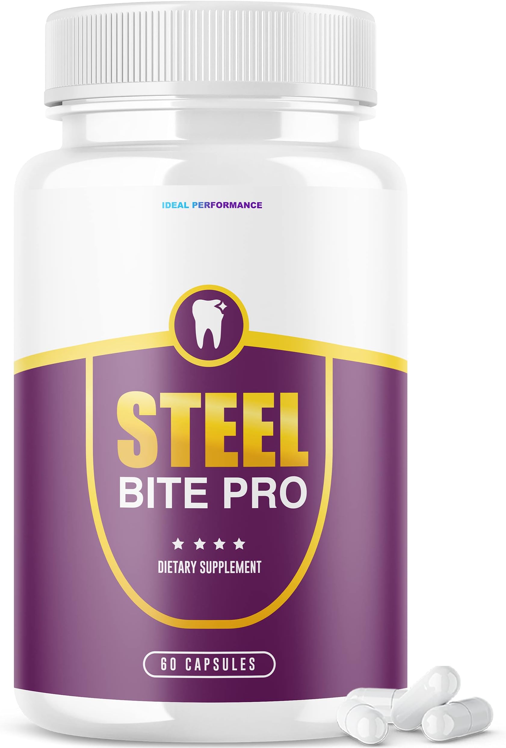 IDEAL PERFORMANCE Steel Bite Pro Teeth Supplement for Teeth and Gum Repair Dental (60 Capsules)