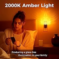 Vista 69 de L LOHAS LED Luz nocturna, paquete de 2 luces nocturnas regulables enchufables a la pared, luz nocturna RGB que cambia de color con sensor de luz