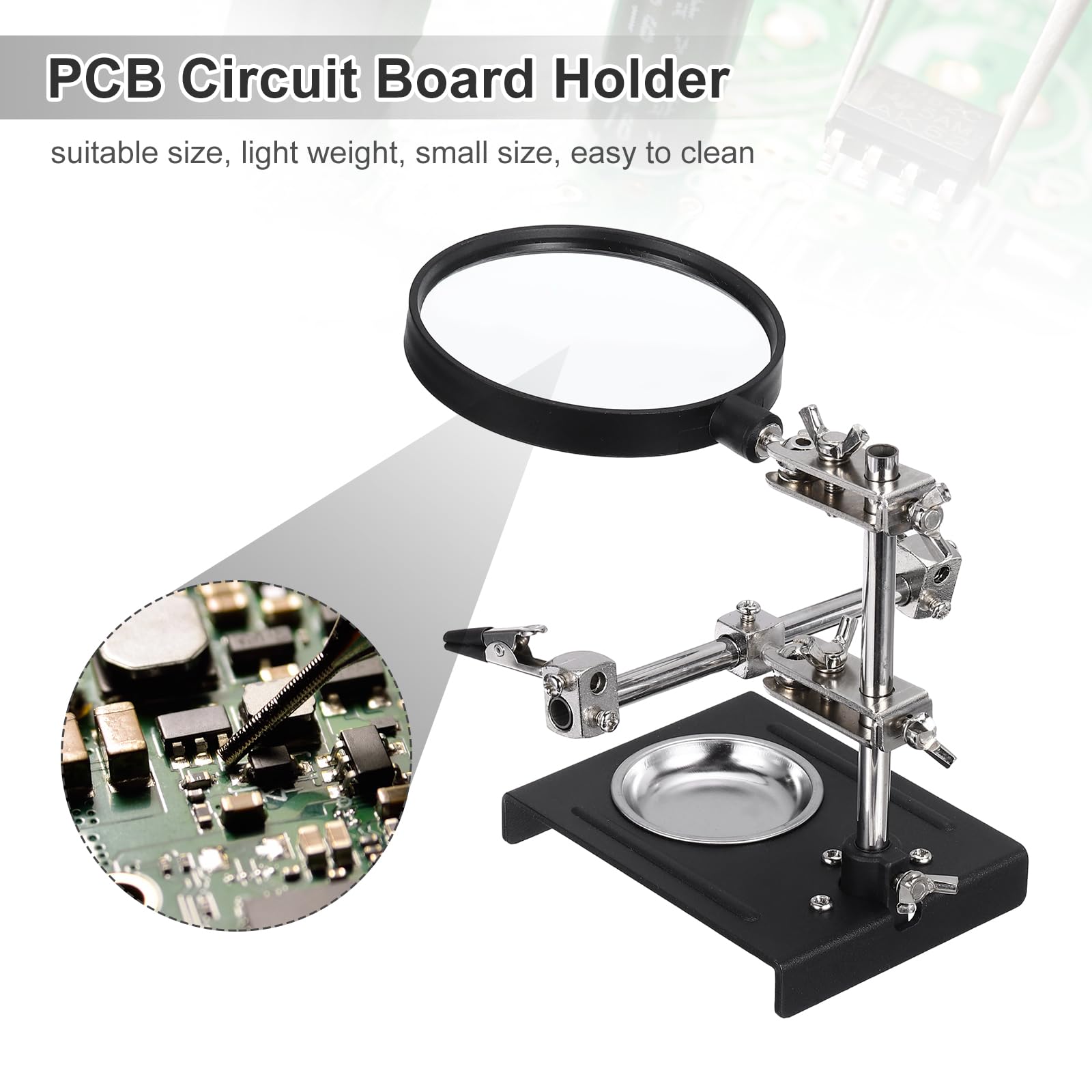 PATIKIL PCB Circuit Board Holder – 6"x6.3"x4" Metal Fixing Clamp Tool For Mobile Phone & Electronics Repair