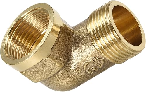 DTGN G34 x G34 (hombre x hembra) Montaje de tubería de latón de 90 grados - Bueno para sistema de tubería de agua - Adaptador de codo de calle de