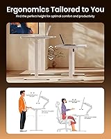 Vista 7 de ErGear - Escritorio eléctrico de altura ajustable, 48 x 24 pulgadas, escritorio para sentarse o estar de pie, escritorio de computadora de memoria