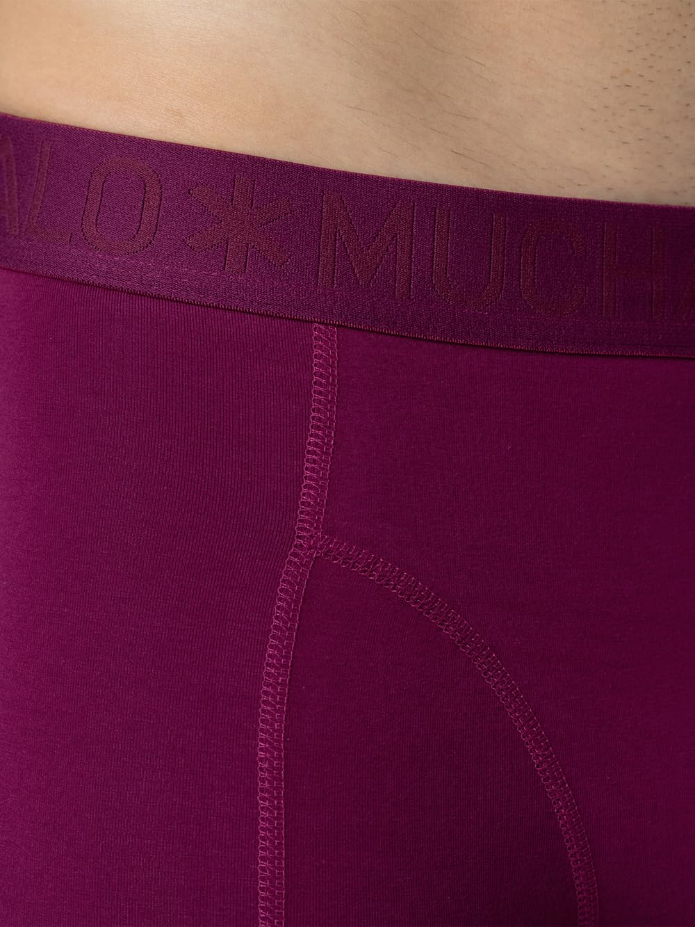 Muchachomalo Uomo Boxer 7-Pack, Tinta Unita, Cotone, Fascia Elastica