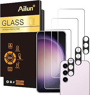 Ailun Glass Screen Protector for Galaxy S23 [6.1 Inch] 3Pack + 3Pack Camera Lens Tempered Glass Fingerprint Unlock Compatible 0.25mm Ultra Clear Anti-Scratch Case Friendly [Not For S23 Ultra]