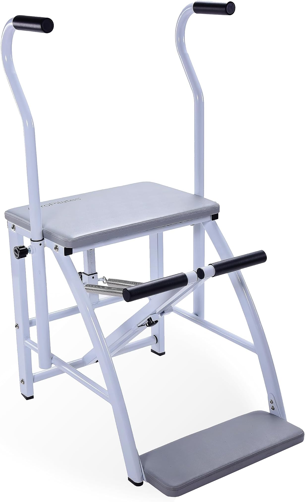 AeroPilates Precision Pilates Chair | 2 Online Expert-Guided Workouts Included | Stream from Any Device, Gray