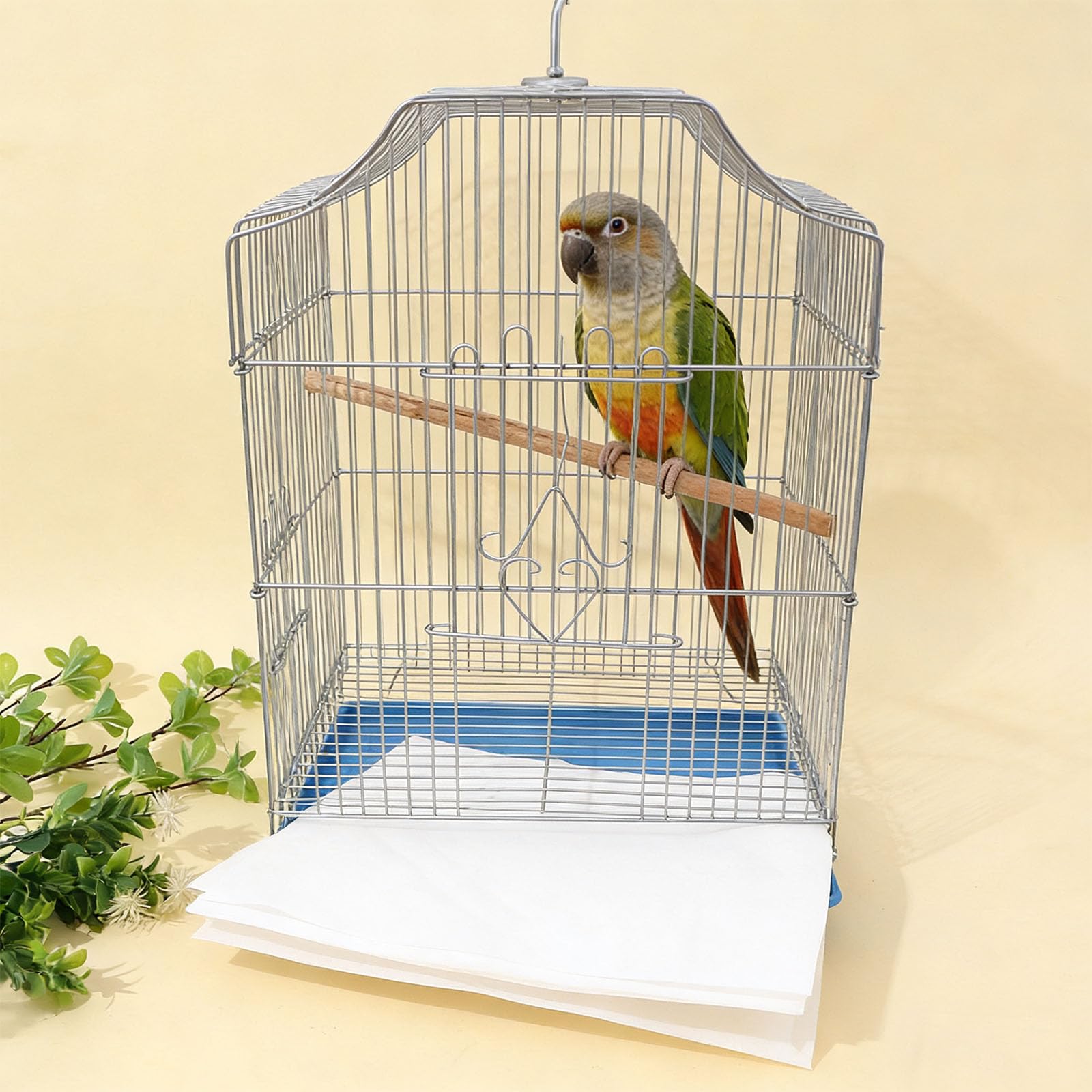 Lot de 100 Papier Absorbant pour Oiseaux, Doublures en Papier Jetables Prédécoupées Absorbantes pour Cage à Oiseaux, Feuilles de Papier non Tissé pour Cage à Oiseaux, 30 x 40cm