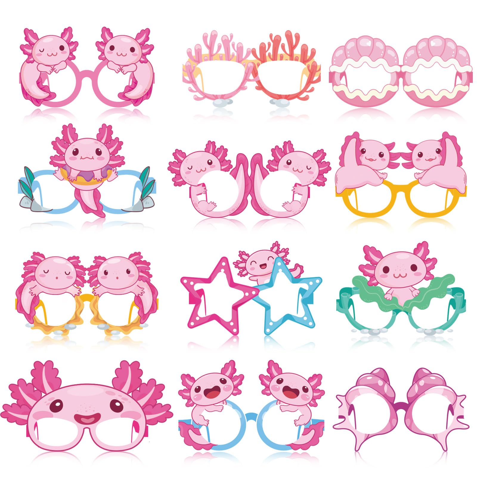 Photo 1 of Pajean Axolotl Paper Eyeglasses, 36 Pcs