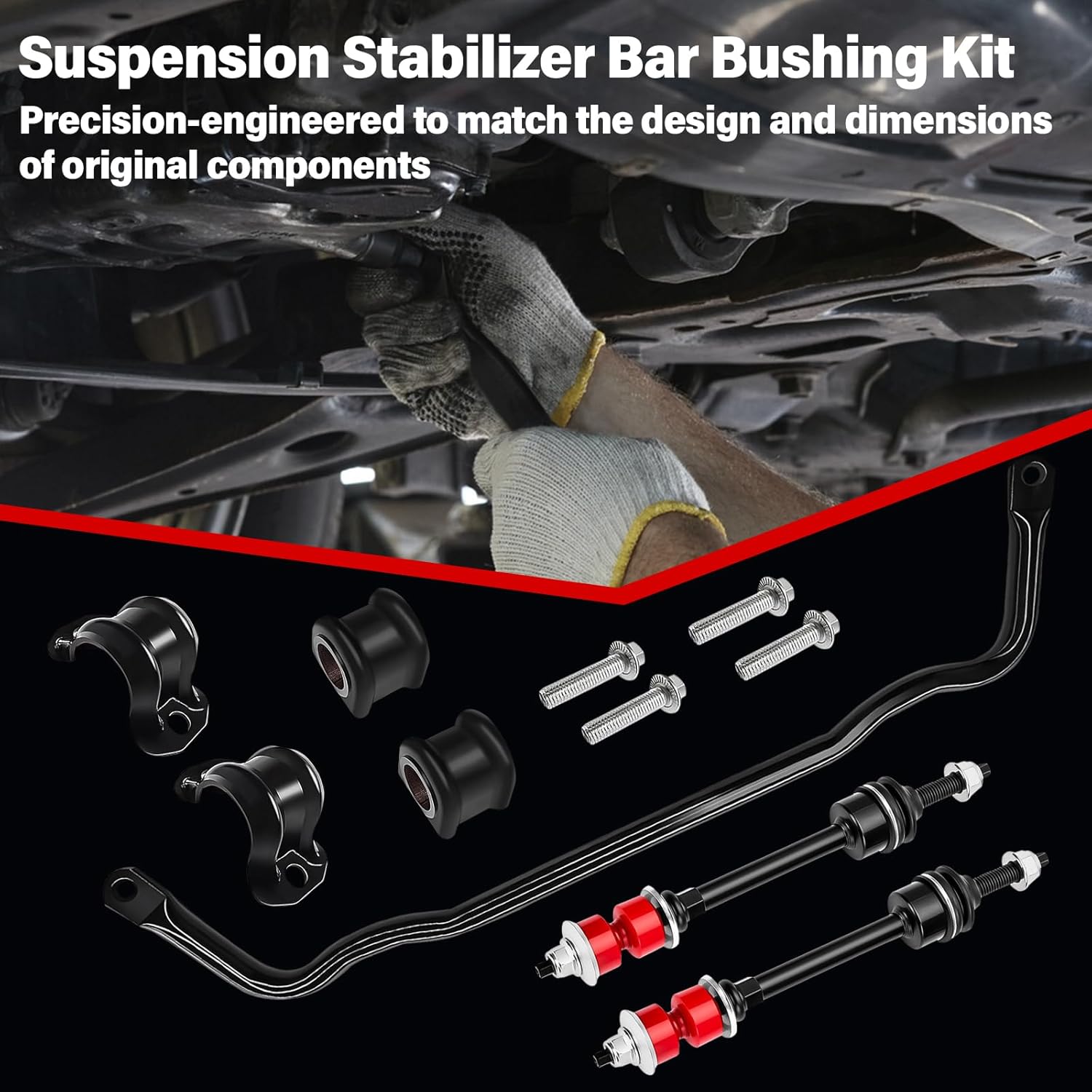55398938AC Front Suspension Stabilizer Bar Kit with K80894 Sway Bar Links Kit with Bushing Fits for Dodge Ram 1500 2009-2010, for Ram 1500 201-2018, for Ram 1500 Classic 4WD 2019-2022