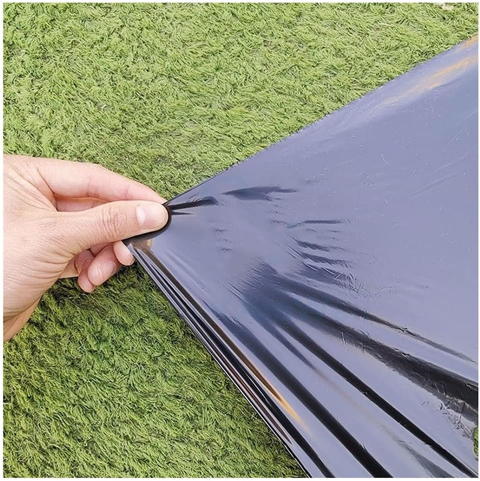 1pcs 5M~50M 5Holes 95cm Width 0.02mm Black PE Film, for Garden Vegetable Membrane Agricultural Seeding Plastic Perforated Plants Mulching(0.95MX25M)